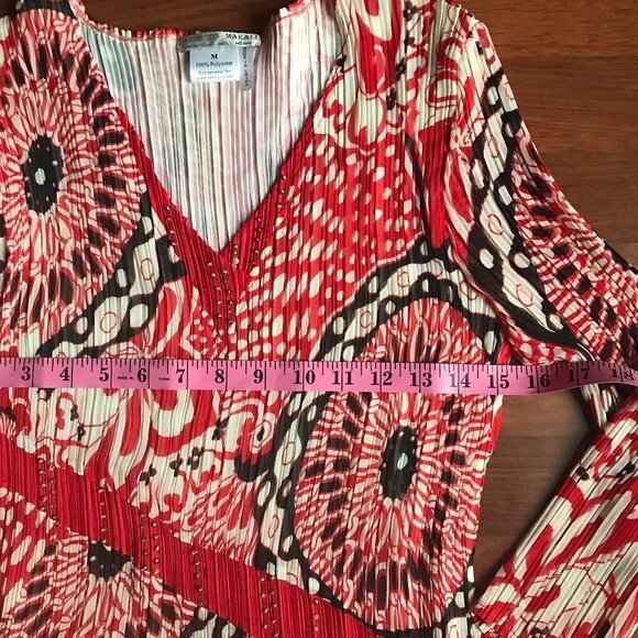 Vintage Y2K Crinkle Pleated Alberto Makali Blouse - Picture 4 of 9